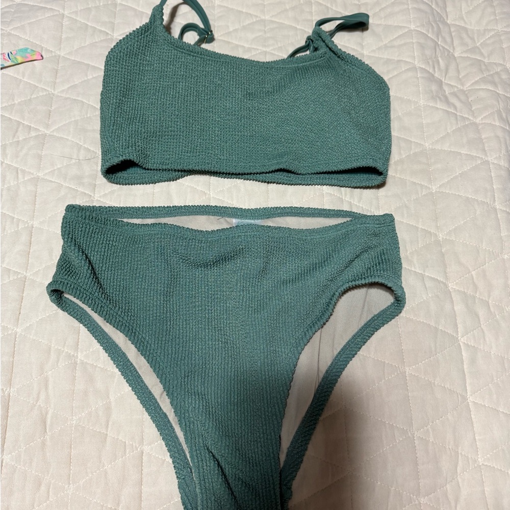 Green Textured Bikini Set - Kona Sol - Small